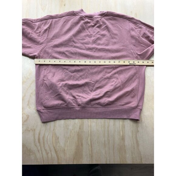 Lululemon Perfectly Oversized Crew Neck Sweatshirt Pink 10 Side Zip Pocket Women - Picture 5 of 6